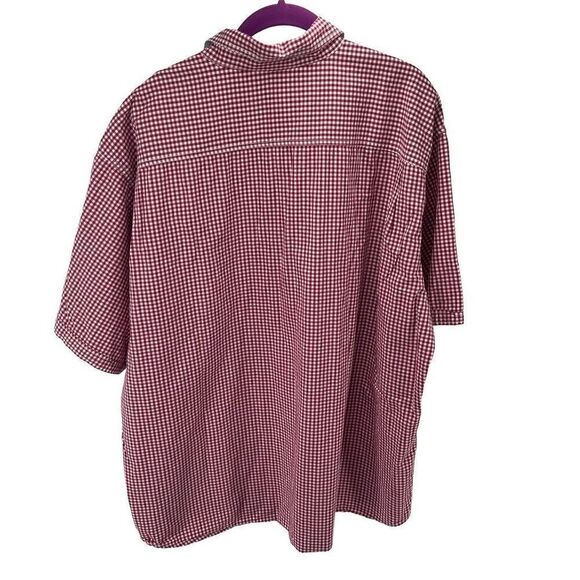 Pronto Uomo mens Red gingham Plaid Button Down Shirt Size 2XL - Picture 4 of 10
